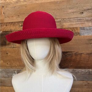 Wallaroo Victoria Sun Hat Red Wide Brim Packable UPF 50+